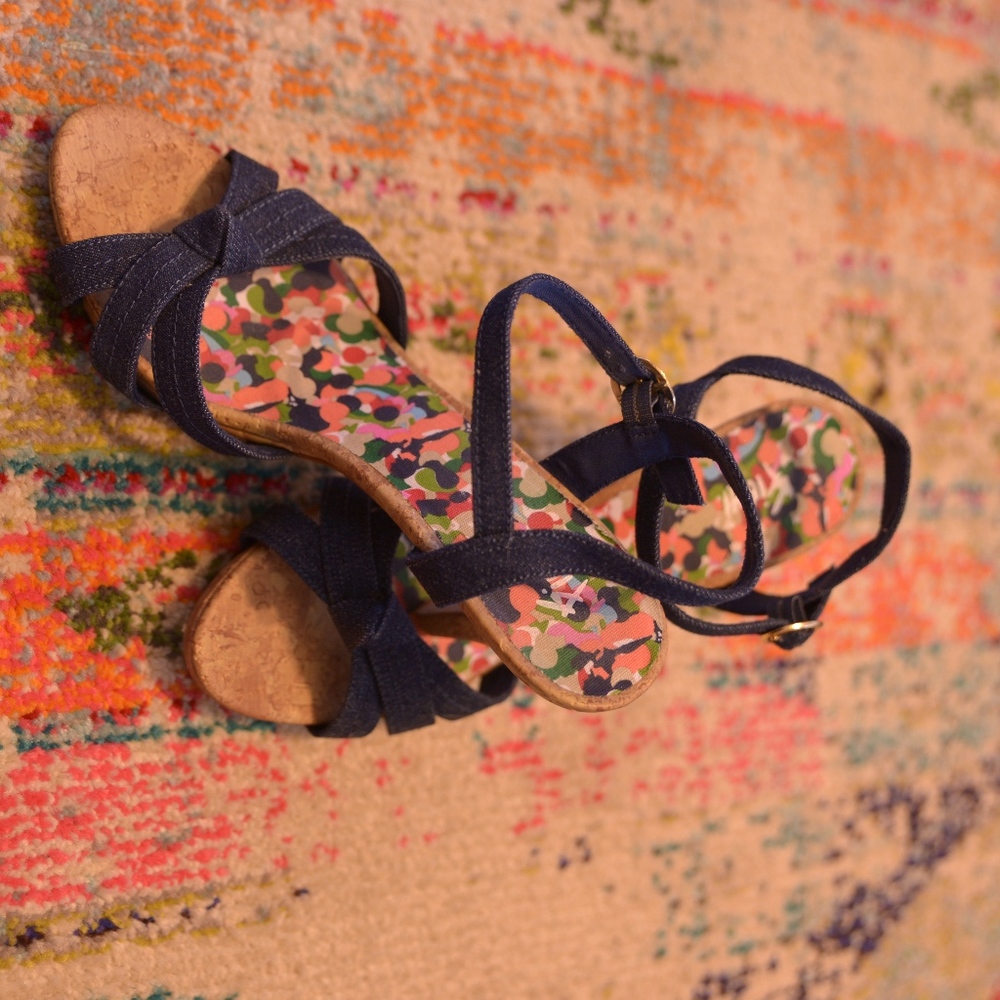 Strappy Jean heels